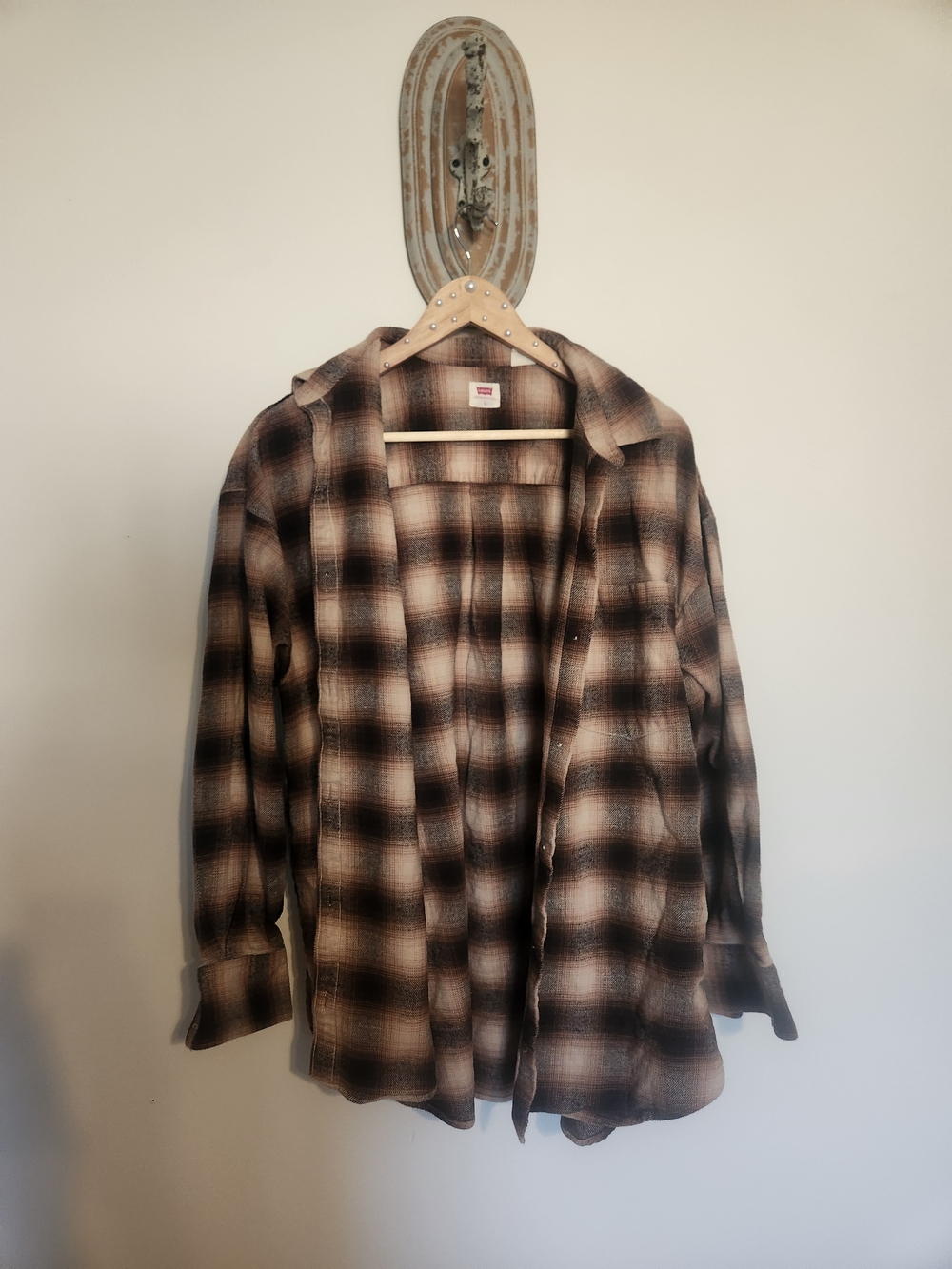 Levi's Brown and Cream Plaid Shirt Jacket